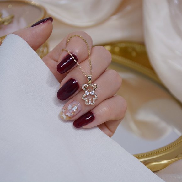 NEW 14K Gold Plated Diamond Bear Necklace a - Picture 2 of 10